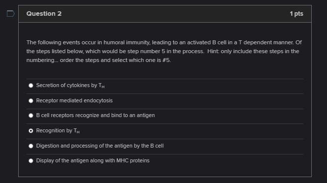 Solved The following events occur in humoral immunity, | Chegg.com