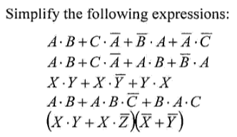 Solved Simplify The Following Expressions: | Chegg.com