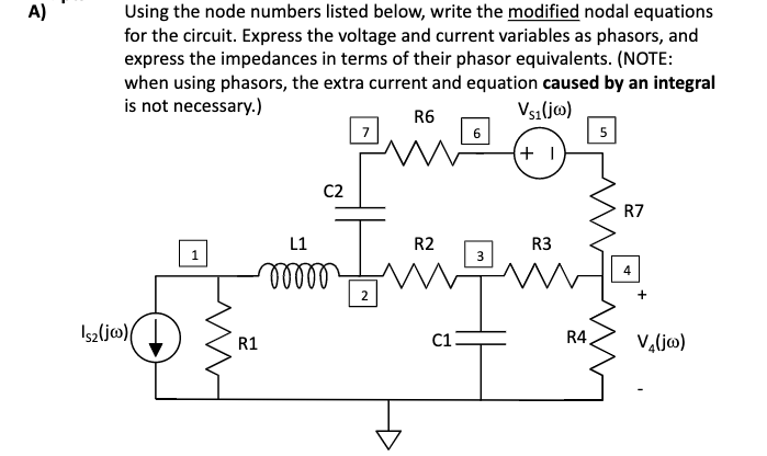 Solved A) Using the node numbers listed below, write the | Chegg.com