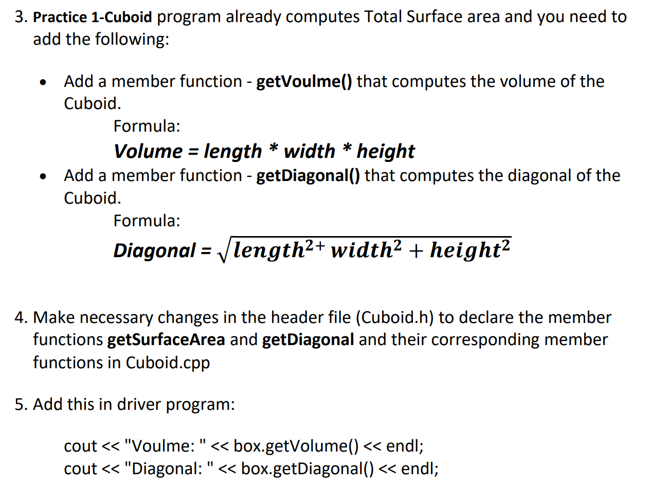 Solved CODE IN C++ ASAP PLEASE THANK YOU part 1 | Chegg.com