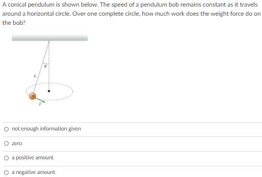 Solved A conical pendulum is shown below. The speed of a | Chegg.com