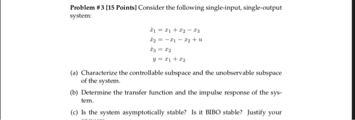 Solved Problem # 3 [15 Points] Consider the following | Chegg.com