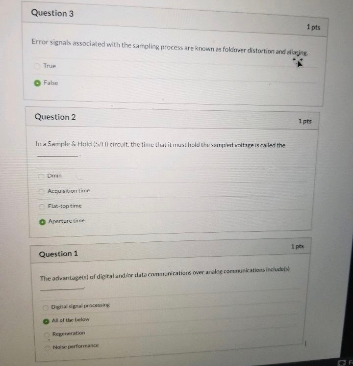 Solved Question 3 1 pts Error signals associated with the | Chegg.com