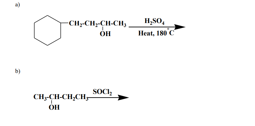 Solved g) CH3CH2CH2OH+ h) Heat, 180∘CH2SO4d) H+ e) 2) | Chegg.com