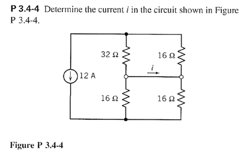 Solved P 3.4-4 Determine the current i in the circuit shown | Chegg.com
