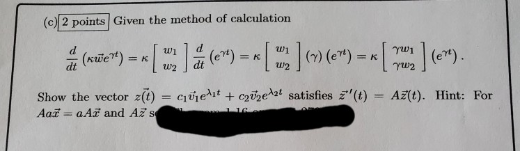 Solved C 2 Points Given The Method Of Calculation Z Re Chegg Com