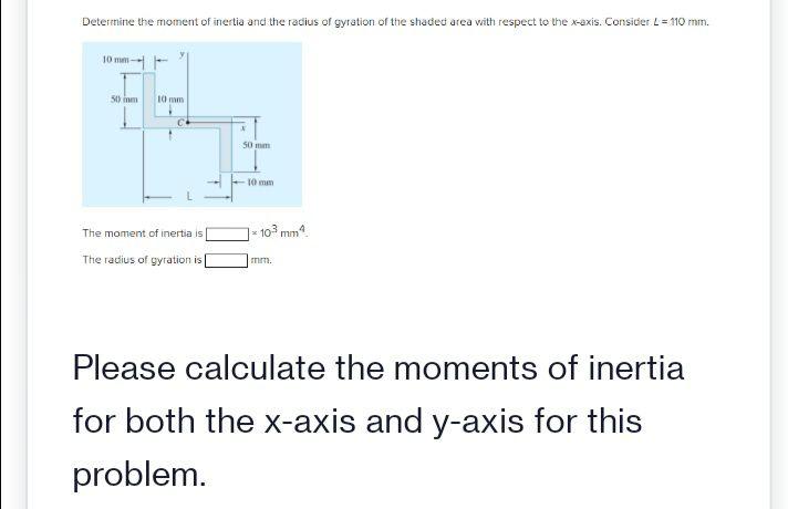 Solved Determine the moment of inertia and the radius of | Chegg.com