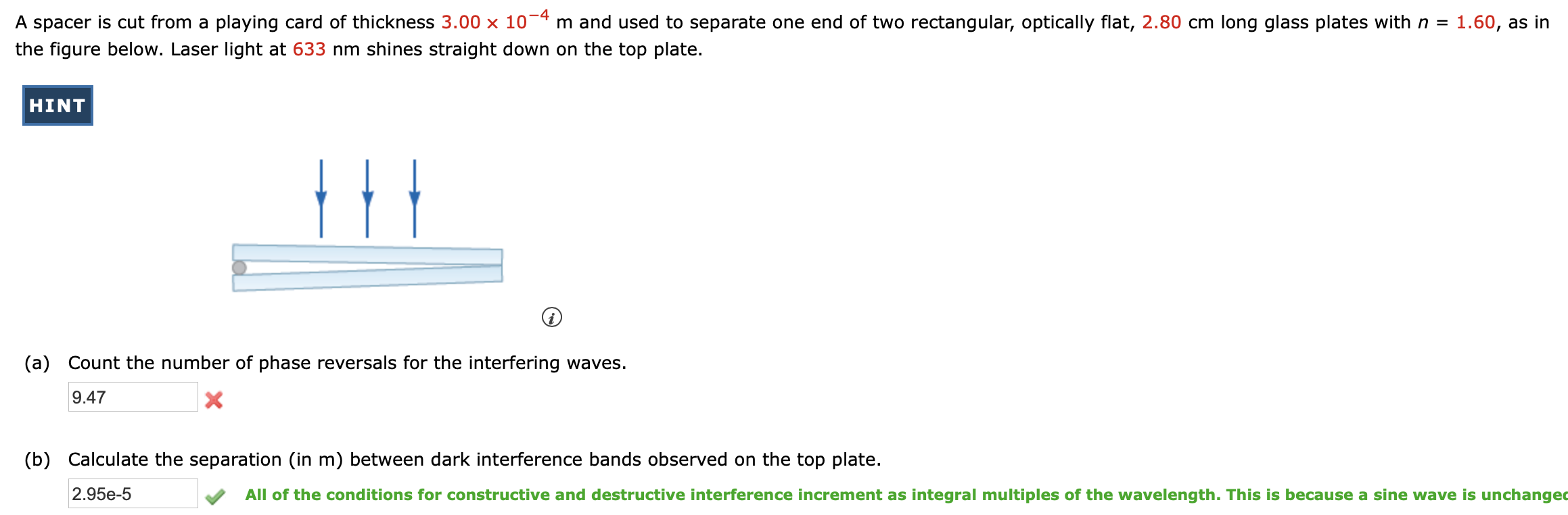 Solved A spacer is cut from a playing card of thickness