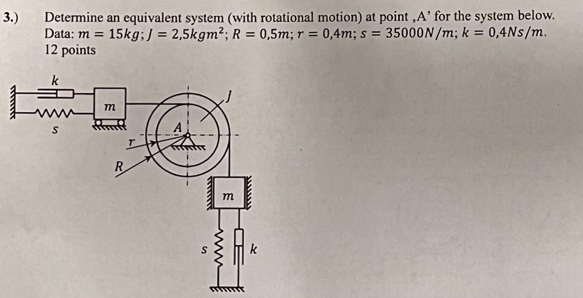 Solved Determine an equivalent system (with rotational | Chegg.com