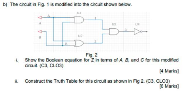 Solved b) The circuit in Fig. 1 is modified into the circuit | Chegg.com
