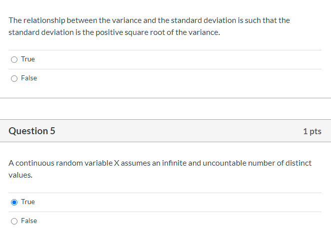 Solved The relationship between the variance and the | Chegg.com