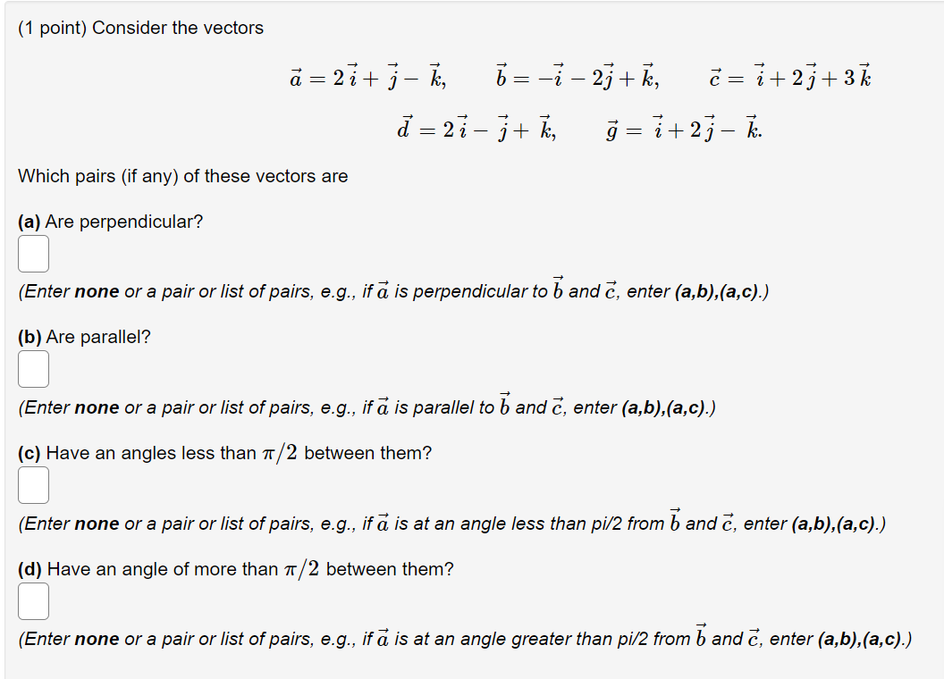 Solved 1 Point Consider The Vectors ă 27 U 1 Chegg Com
