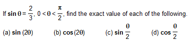 Solved 2 π If sin 0=3,0