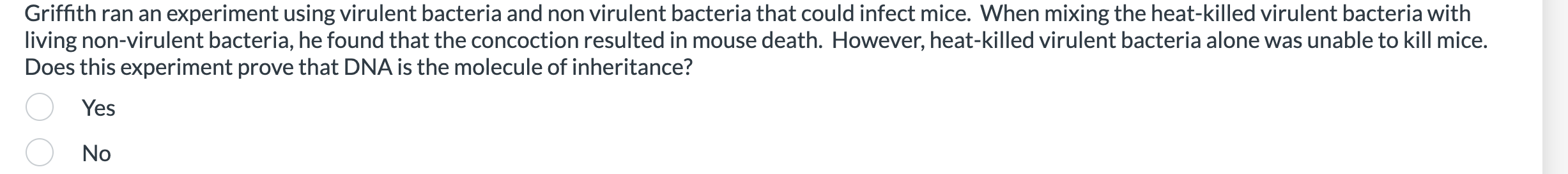 in griffith's experiment which bacteria killed the mice