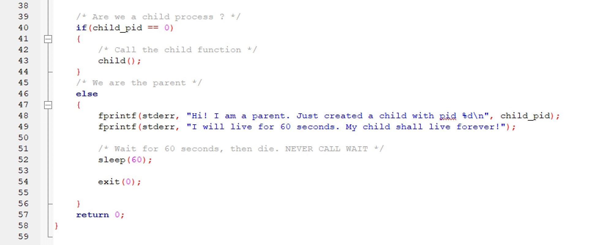 Solved None of the print statements get printed in orphan.c. | Chegg.com