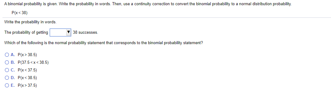 Solved A binomial probability is given. Write the | Chegg.com