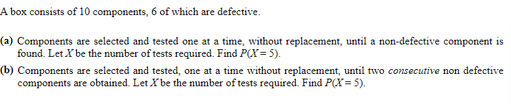 Solved A box consists of 10 components, 6 of which are | Chegg.com