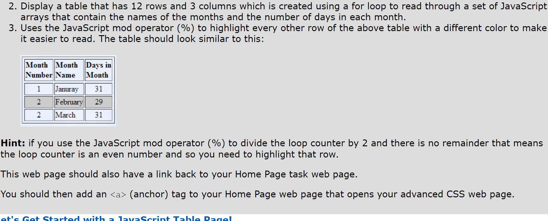 Solved 2. Display a table that has 12 rows and 3 columns | Chegg.com