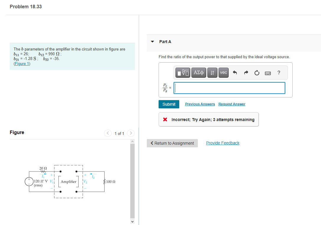 Solved The B Parameters Of The Amplifier In The Circuit | Chegg.com