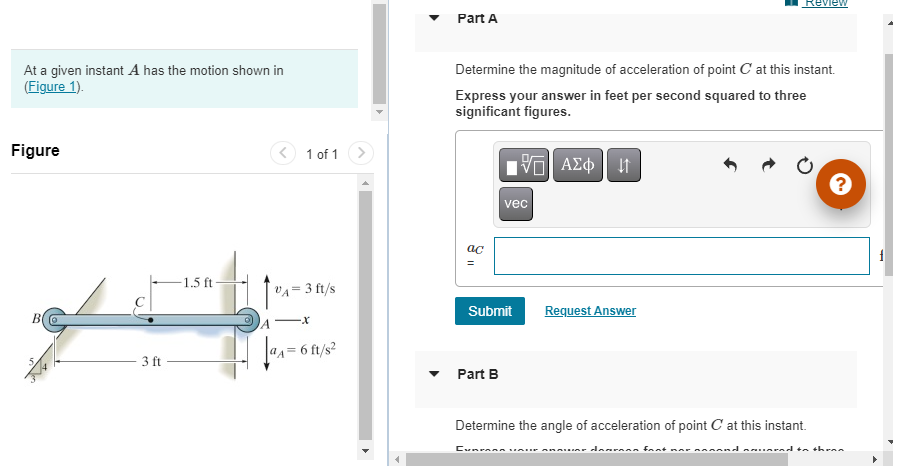 Solved At a given instant \\( A \\) has the motion shown in | Chegg.com