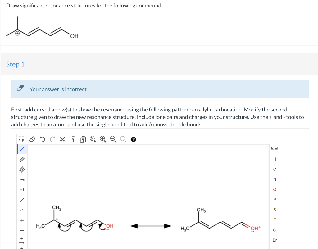 Solved Draw significant resonance structures for the