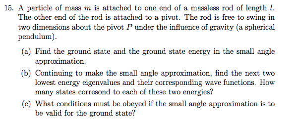 Solved 15. A particle of mass m is attached to one end of a | Chegg.com