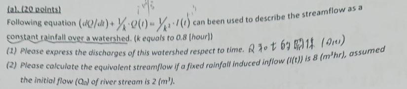 Solved (al.(20 points) Following equation | Chegg.com