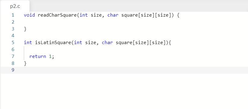 Solved Problem 2: Latin Squares (p2.c) A Latin Square is a | Chegg.com