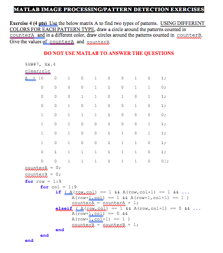 Solved Exercise 4 (4 pts) Use the below matrix A to find | Chegg.com