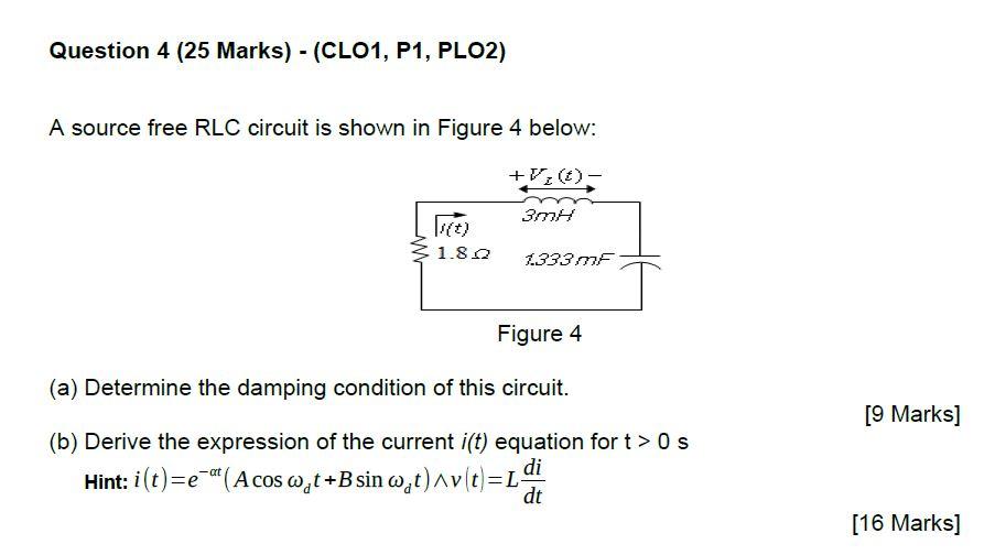 Solved Question 4 (25 Marks) - (CLO1, P1, PLO2) A Source | Chegg.com