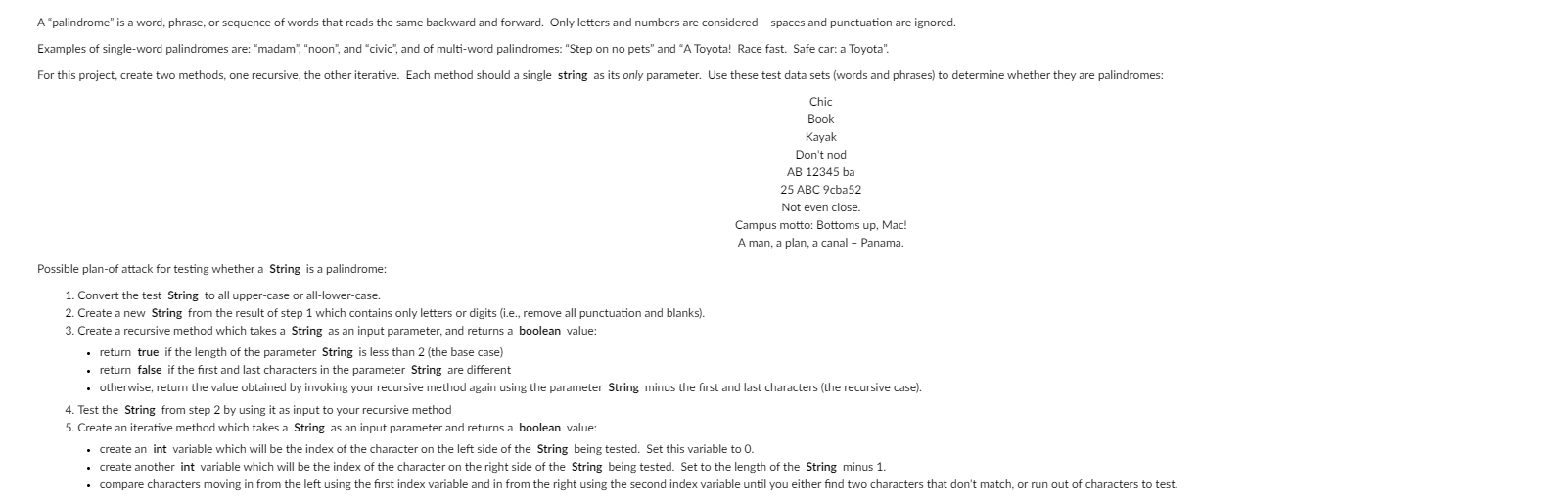 Solved A palindrome" is a word, phrase, or sequence of words | Chegg.com