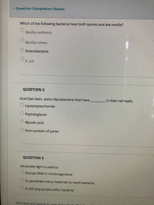 Solved y Question Completion Status Which of the following | Chegg.com
