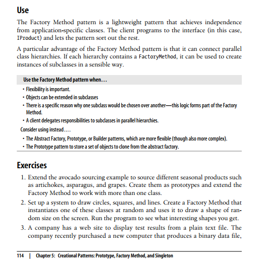 Solved Use The Factory Method pattern is a lightweight | Chegg.com