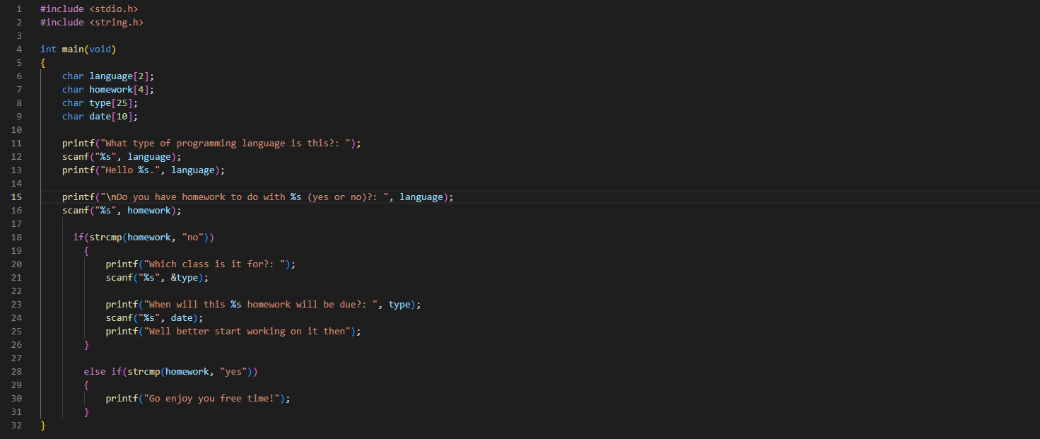 Solved For the C language, I don't know if I did the string | Chegg.com