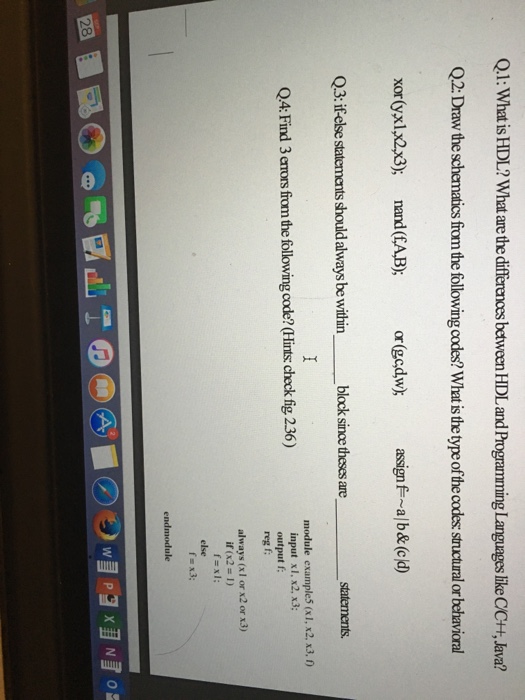 Solved Q1: What is HDL? What are the differences between | Chegg.com