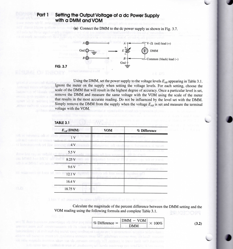 Solved Part 1 Setting the Output Voltage of a dc Power | Chegg.com