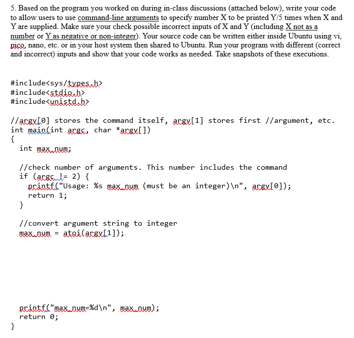 Solved 5. Based on the program you worked on during in-class | Chegg.com