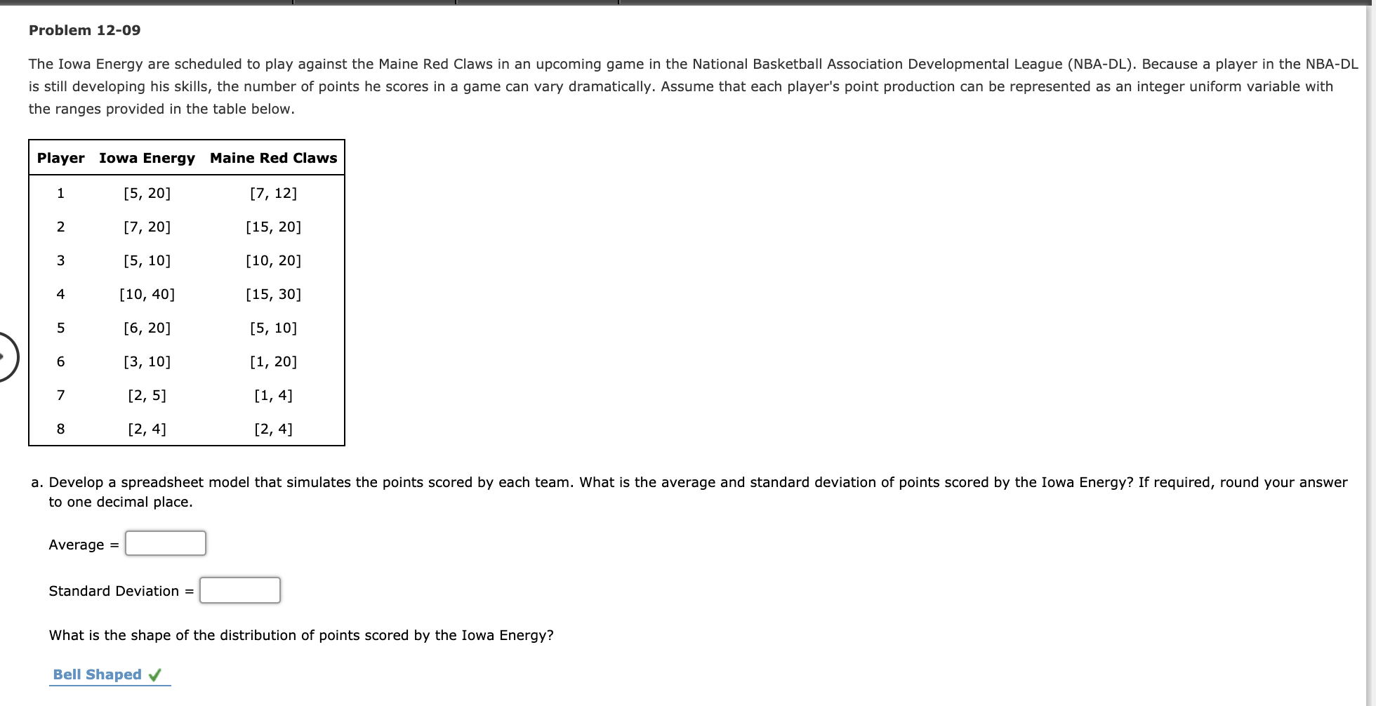 Problem 1209 The Iowa Energy are scheduled to play