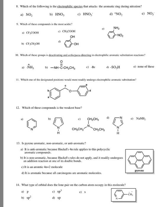 Solved Which of the following is the electrophilic species | Chegg.com