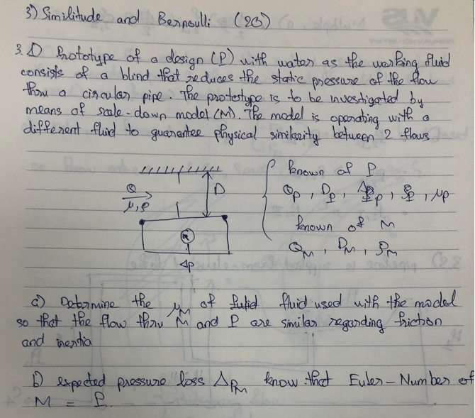 Solved 3) Similitude and Bernoulli (20) 3. 1) Rototype of a | Chegg.com