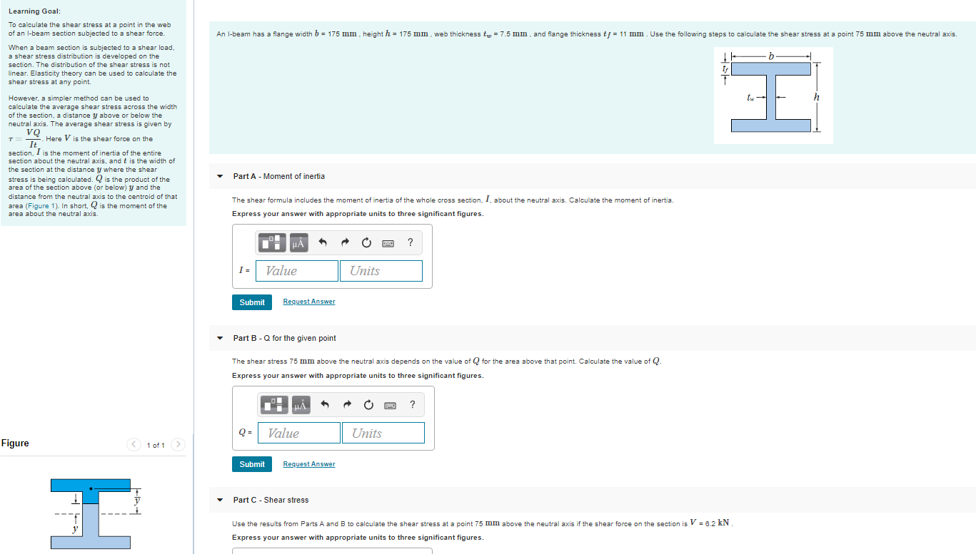 Solved Learning Goal: To calculate the shear stress at a | Chegg.com