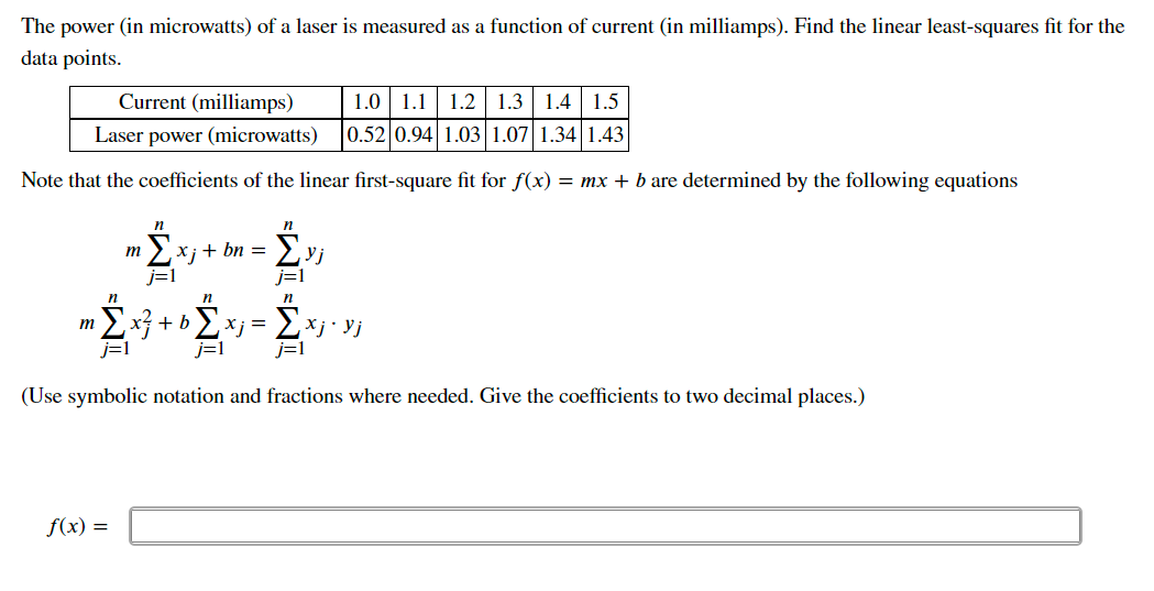 Solved The power (in microwatts) of a laser is measured as a | Chegg.com