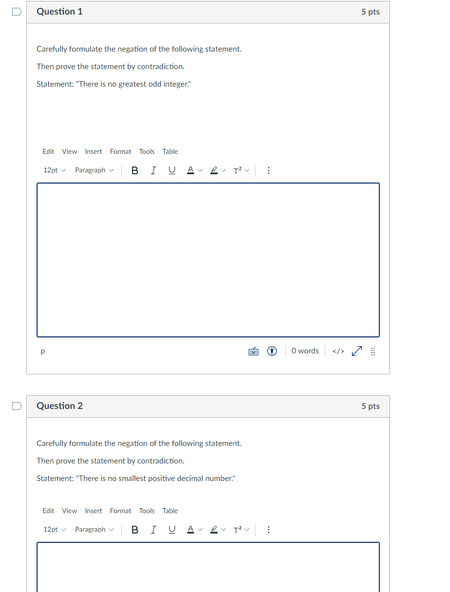 Solved Question 1 5 pts Carefully formulate the negation of | Chegg.com
