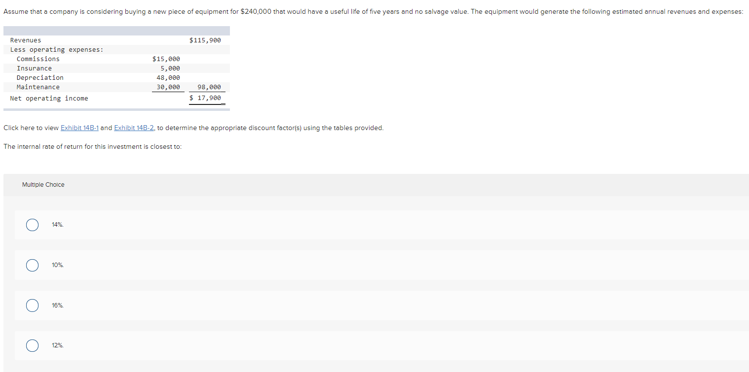 Solved Assume that a company is considering buying a new