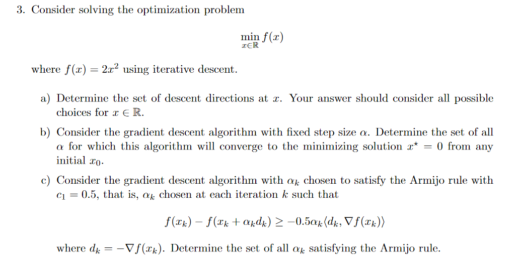 Solved 3. Consider solving the optimization problem | Chegg.com