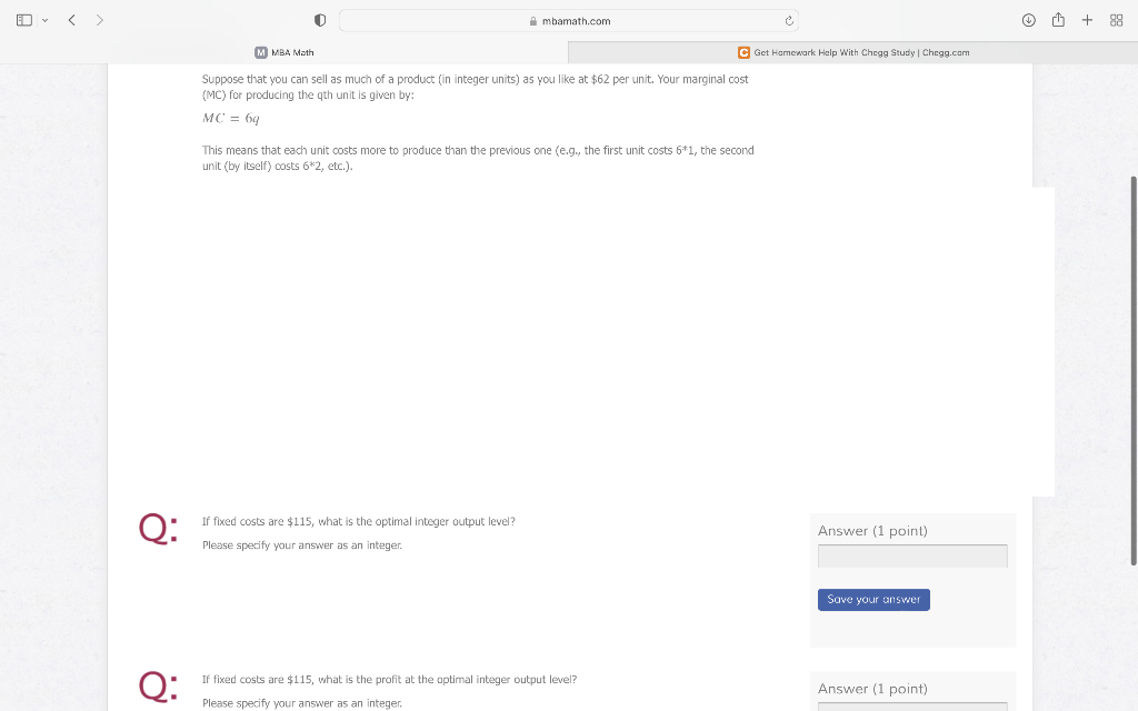 Solved I only need this one question answered correctly: If | Chegg.com