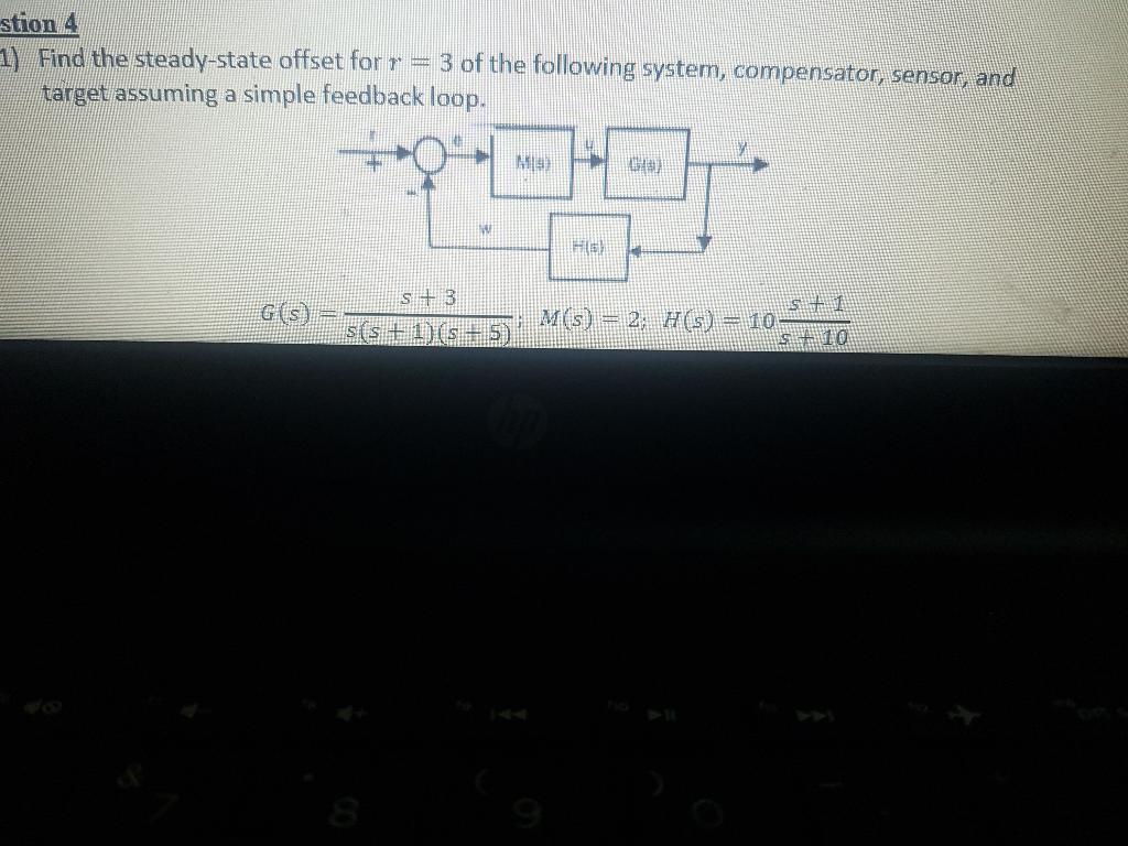 Solved stion 4 1) Find the steady-state offset for r = 3 of | Chegg.com