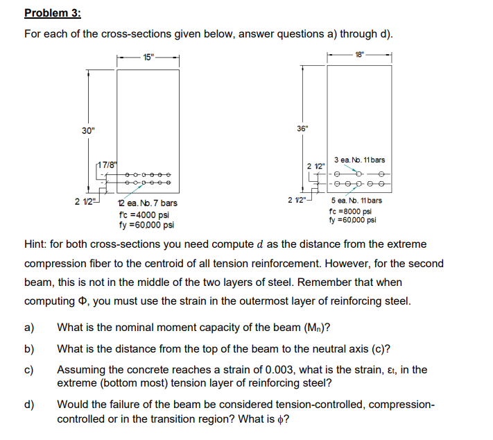 Solved For Each Of The Cross-sections Given Below, Answer | Chegg.com