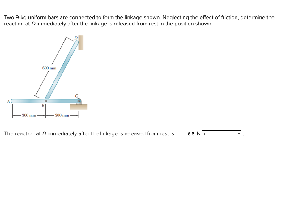Solved Two 9-kg uniform bars are connected to form the | Chegg.com