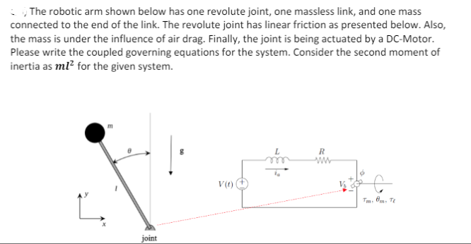 Solved The robotic arm shown below has one revolute joint, | Chegg.com